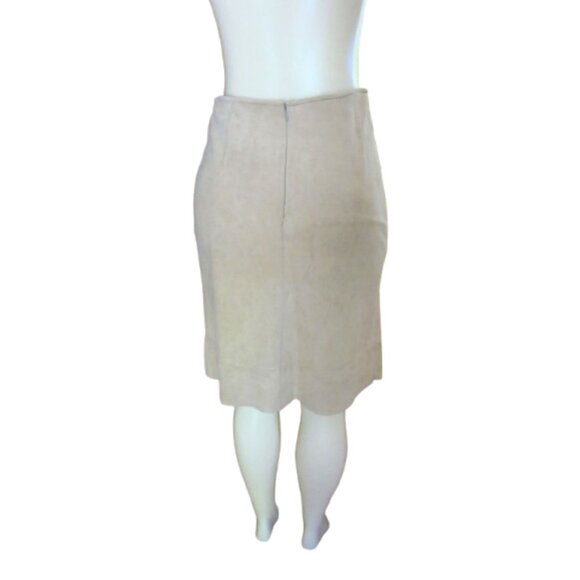 Banana Republic Beige/Tan Back Zip Suede Above Knee Skirt Size 6 - Picture 4 of 6